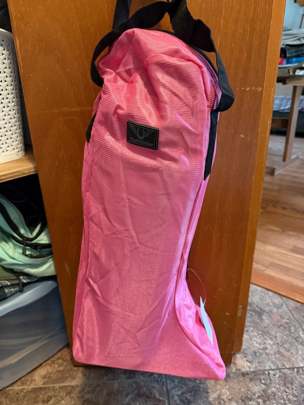 Tuffrider English tall boot bag pink mesh